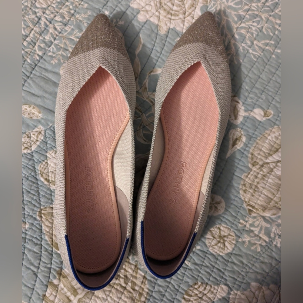 Rothys diamond metallic points flats